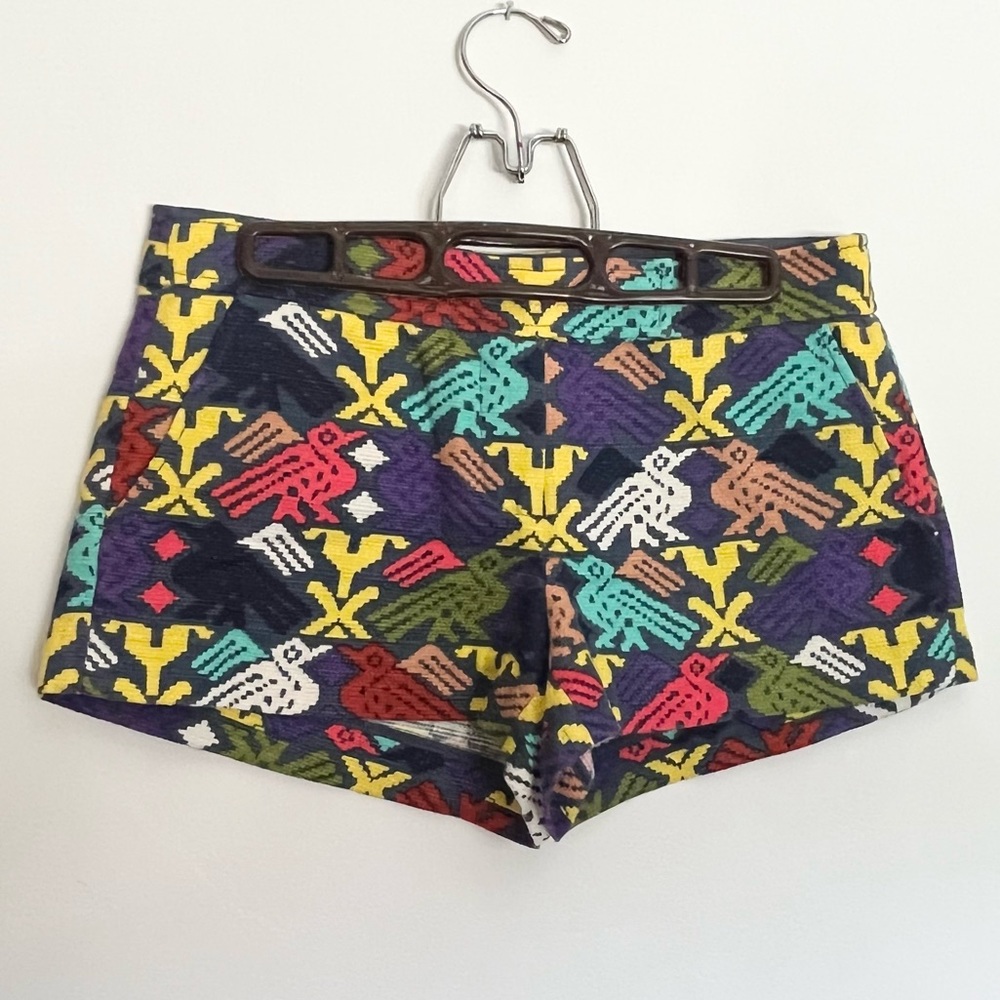 Tibi Multicolor Bird Jacquard Low-Rise Bike Shorts